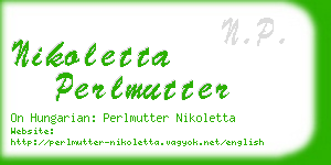 nikoletta perlmutter business card